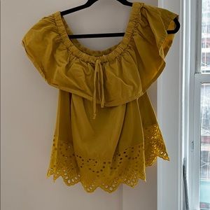 Mustard yellow OTS madewell top